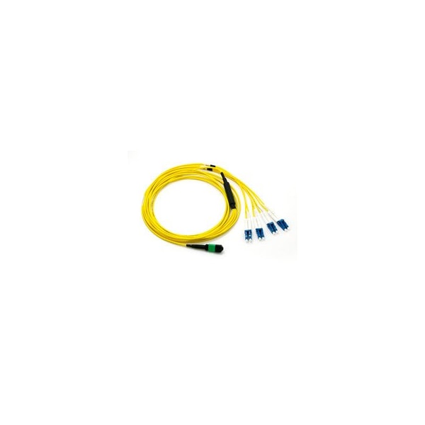 Cable Wholesale Plenum Fiber Optic Cable, 40 Gigabit Ethernet QSFP 40GBase-SR4 to MTP(MPO)/LC (4 Duplex LC) 24in MPLC-21015 - main