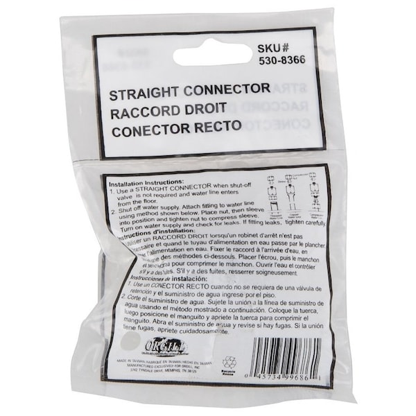 Prosource Exclusively Orgill Water Supply Connector, 12 x 38 in, FIP x Compression, Brass, Chrome PMB-259-3L - main