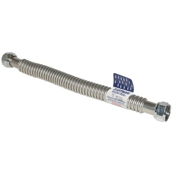 Ez-Flo Eastman WaterFlex Series 0 Corrugated Flexible Water Heater Connector, 34 in, FIP, Stainless Steel, 24 in L 437024 - main
