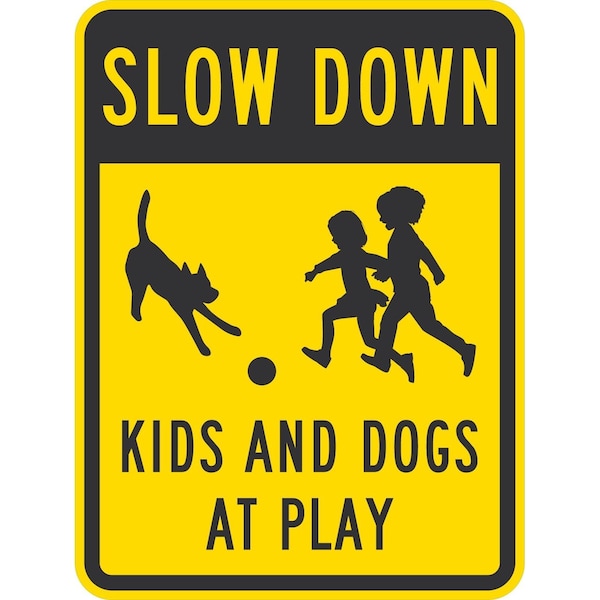 Lyle Kids and Dogs At Play, 18x24, High Intensity Prismatic, Yellow G-10751-HI_18x24 - main