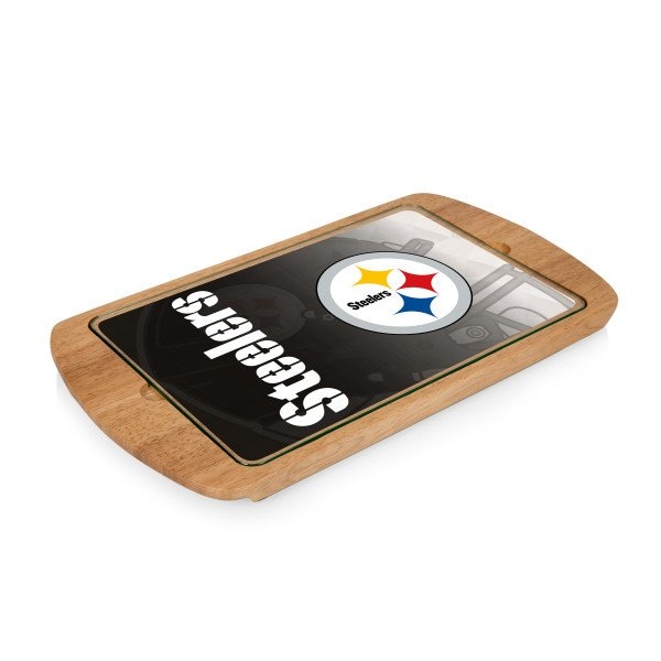 Picnic Time Family Of Brands NFL Pittsburgh Steelers - Billboard Glass Top Serving Tray 911-01-505-254-2 - main