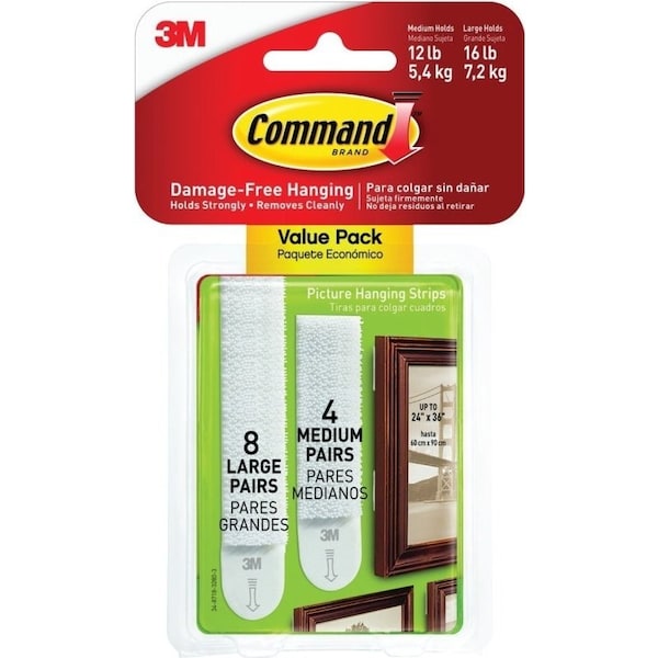 Command Picture Hanging Strip, Foam, White, 12PK 17209ES - main