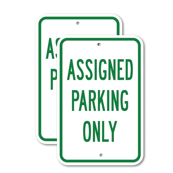 Signmission Assigned Parking Only, 12'' X 18'' 2 Signs, Heavy Gauge Aluminum, 2PK A-1218-2PACK-2589 - main