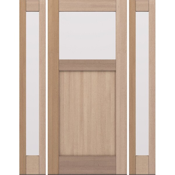 Doornmore CRF-P1G1, 65.25" x 82" ( 36" Door + 2x12" Side) Left Hand, Mahogany Top View Exterior Door CRF-P1G1-SW-3680-G101-SL_1-2_LI - main