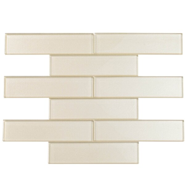 Apollo Tile Chiffon White 11.8 in x 11.8 in Glass Glossy Floor and Wall Mosaic Tile 4.83 sqft/case, 5PK APLC8801A - main