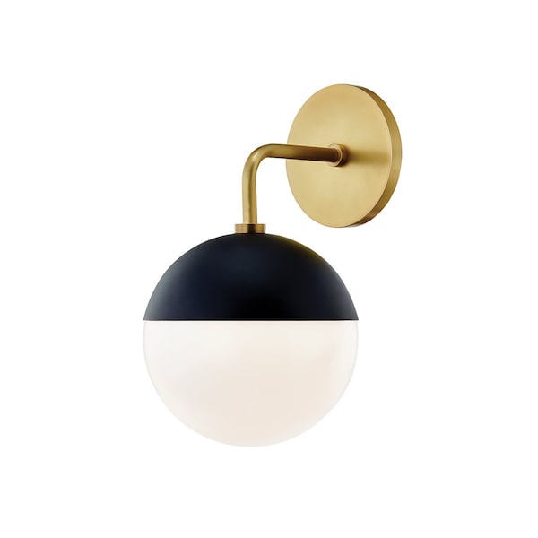 Mitzi Renee 1 Light Wall Sconce 5.25 In. Aged Brass/Black H344101-AGB/BK - main
