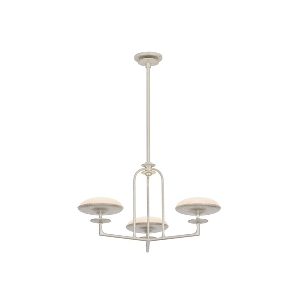 Troy Lighting Pacific 27.25in wide 3 Light Integrated LED Chandelier in Warm Silver Leaf F2127-WSL - main