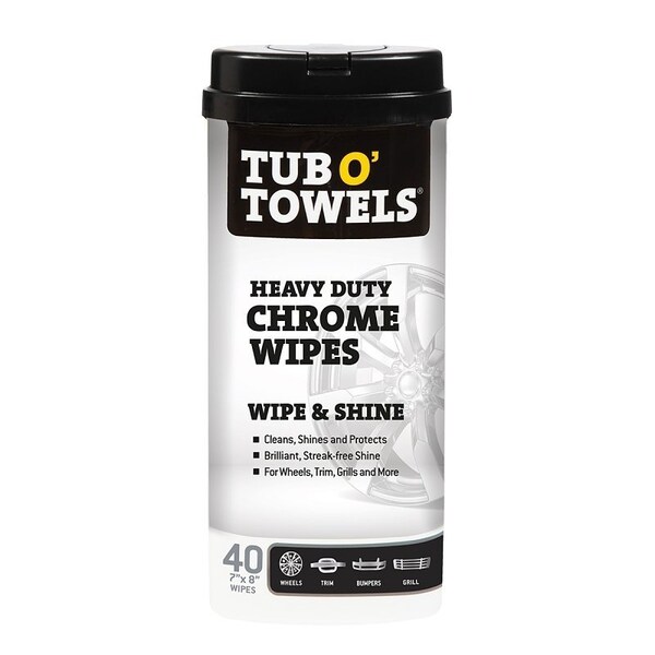 Tub O Towels Tub O'Towels Heavy-Duty Wipes, 8 in L, 7 in W, 40 -Wipes TW40-CHR - main
