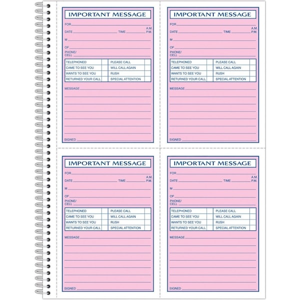 Tops Products BOOK, PHONE REC, NCR, 8.5X11 4005 - main