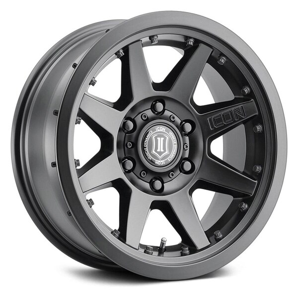 Icon Rebound Pro 17 x 8.5 6 x 5.5 in. Offset 4.75 in. BS 106.1 mm Bore Satin Black Wheel 21817858347SB - main