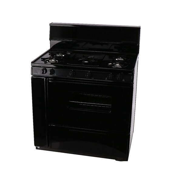 Premier Gas Range, Battery Ignition, 5 Open Burners, 36 inW x 46 inH x 26 inD, 3.91 cu. ft. Oven, Black 805760 - main