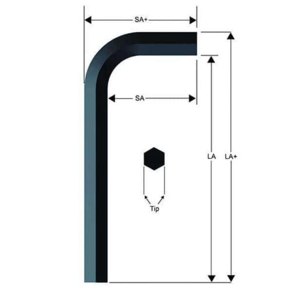 Eklind Hex Key, Hex Drive, L-Handle Handle, ANSI B18.3, Alloy Steel, Black Oxide 15656 - main