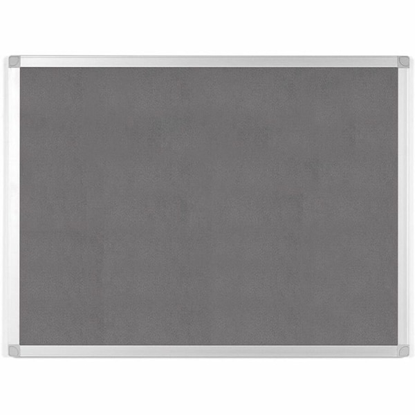 Mastervision Gray Felt Bulletin Board, 18" X 24", Aluminum Frame FA02429214 - main