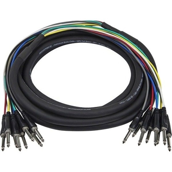 Monoprice 6 Meter (20ft) 8-Channel 1/4inch TS Male to 1/4inch TS Male Snake Cable 601496 - main
