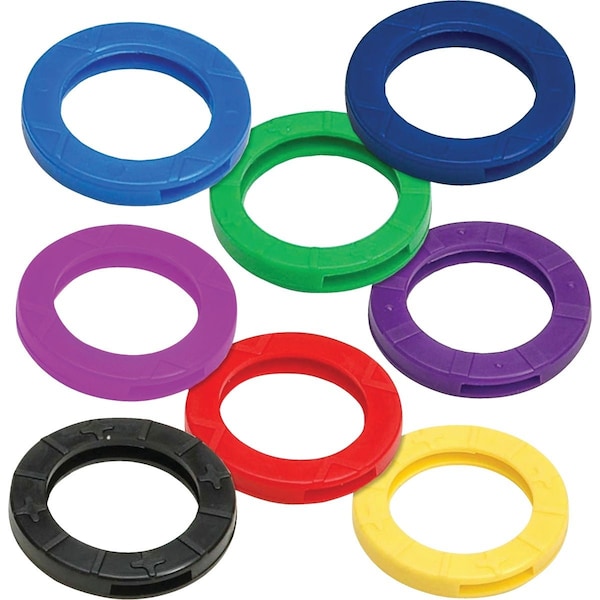 Lucky Line Vinyl Large Size Key Identifier Ring Assorted Colors, 150PK 16615 - main