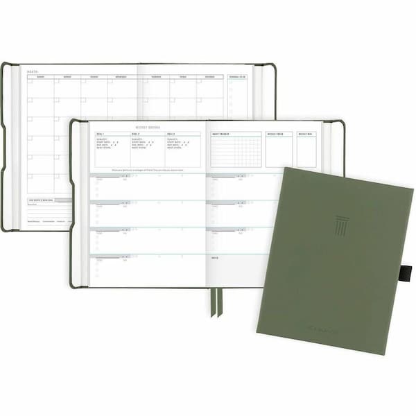 At-A-Glance Foundation Undated Weekly Monthly Planner, Green, Small, 5 1/2in x 8 1/2in - Undated - 12 Month - FD20060 - main