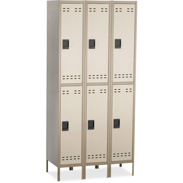 Safco Wardrobe Locker, 36 in W, 18 in D, 78 in H, (2) Tier, (3) Wide, Tan 5526TN - main