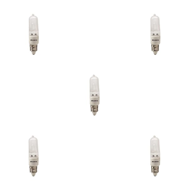 Bulbrite Halogen Dimmable 120V T4 Mini Bulbs, Frosted, Mini-Candelabra E11 Screw Base, 75W, 2900K, 5PK 860798 - main