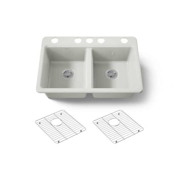 Kohler Riverby 33" undermount double-bowl kitchen sink 8679-5UA1-NY - main