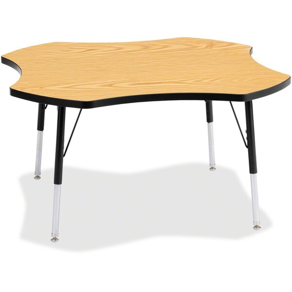 Jonti-Craft Berries Four Leaf Activity Table, A-height, Oak/Black/Black 6453JCA210 - main