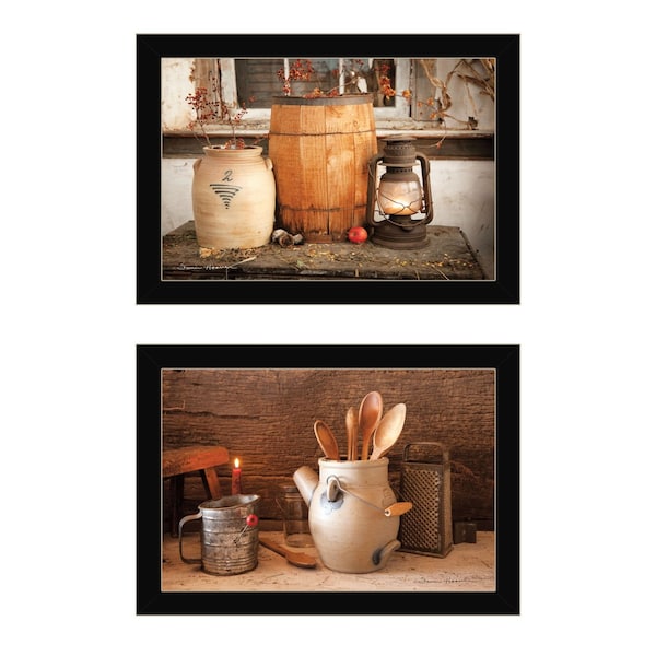 Homeroots Set Of Two The Nail Keg 3 Black Framed Print Wall Art, 2PK 407208 - main