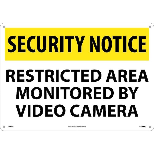 Nmc Security Notice Restricted Area Monitored Sign, SN29RC SN29RC - main