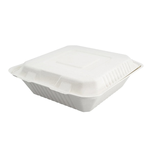 Rdi Bagasse Clamshell 9x9 1-Compartment 200cs, 200PK CLM-BGS-99 - main