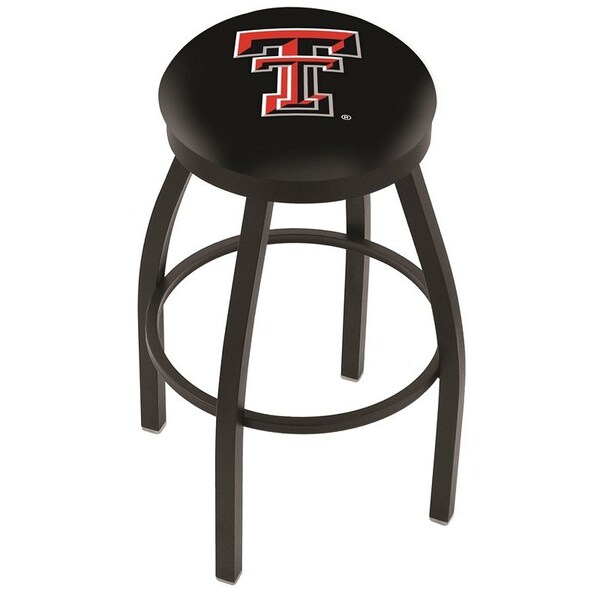 Holland Bar Stool Co 25" Blk Wrinkle Texas Tech Swivel Bar Stool, Accent Ring L8B2B25TXTech - main