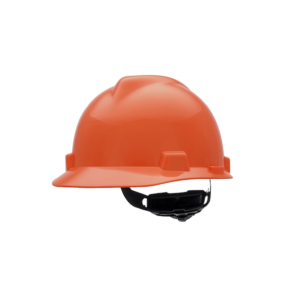 Msa Safety V-Gard Slotted Cap, HDPE, Fas-Trac III Suspension, Type I, Class E, Orange (10.6in L x 8.7in W) 475361 - main