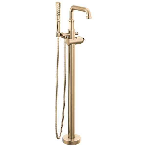 Delta Broderick Floor Mount Tub Filler Trim- Less Handle In Lumicoat Champagne Bronze T4784-CZ-PR-LHP-FL - main