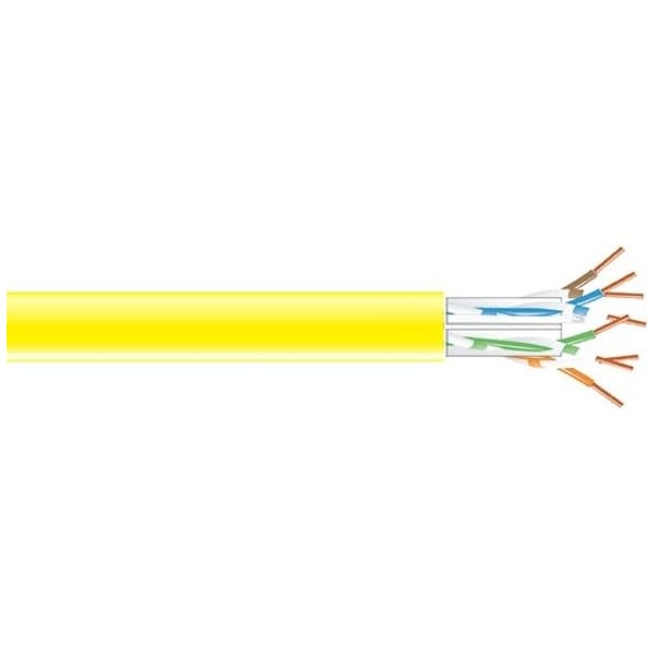 Black Box Gigatrue Cat6A 650-Mhz Bulk Cable Plenum, Solid, Yellow, 1000 Ft. C6ABC51-YL-1000 - main