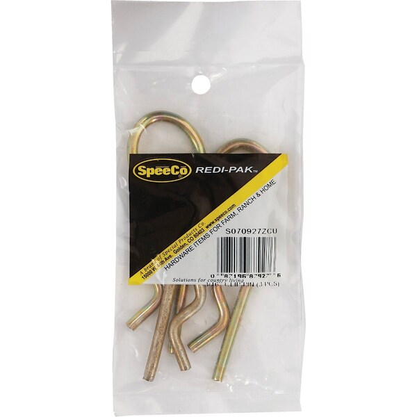 Koch Filter 3/16''x3/4'' Yellow Zinc Dichromate-Plated Hitch Pin Clip, 5PK 4022513 - main