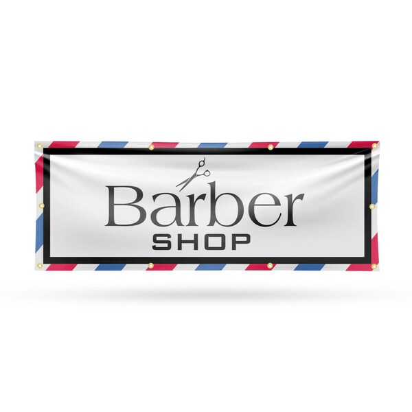 Signmission Barber Shop, 36 Inch x 96 Inch, Vinyl Banner B-96-30479 - main