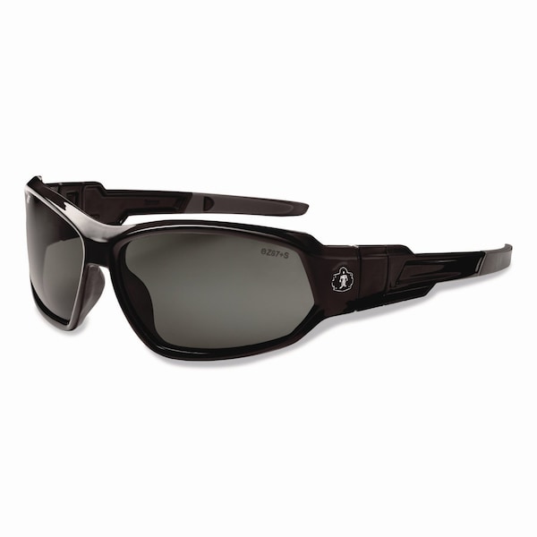 Ergodyne Loki, Ballistic Safety Glasses, Scratch-Resistant, Smoke Lens, Black Frame, Wraparound 56030 - main