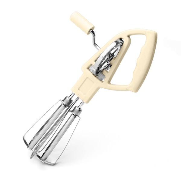 Kings County Tools Rotary Egg Beater Manual Hand Crank Mixer Stainless Steel Hand Mixer w/ Double Rotating Heads GW39A03-15 - main