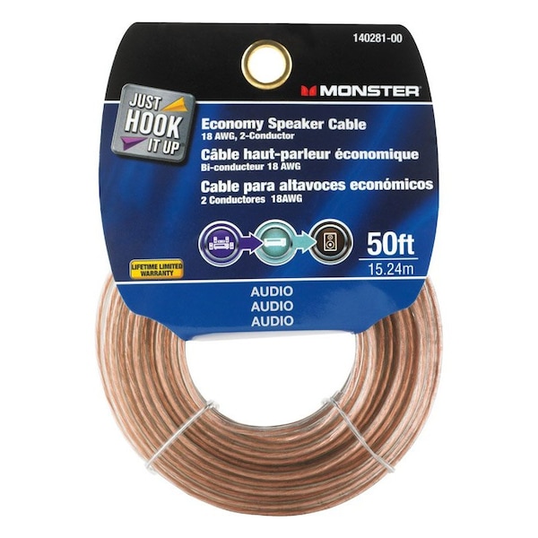 Monster Cable Just Hook It Up 50 ft. L Speaker Wire AWG 140281-00 - main