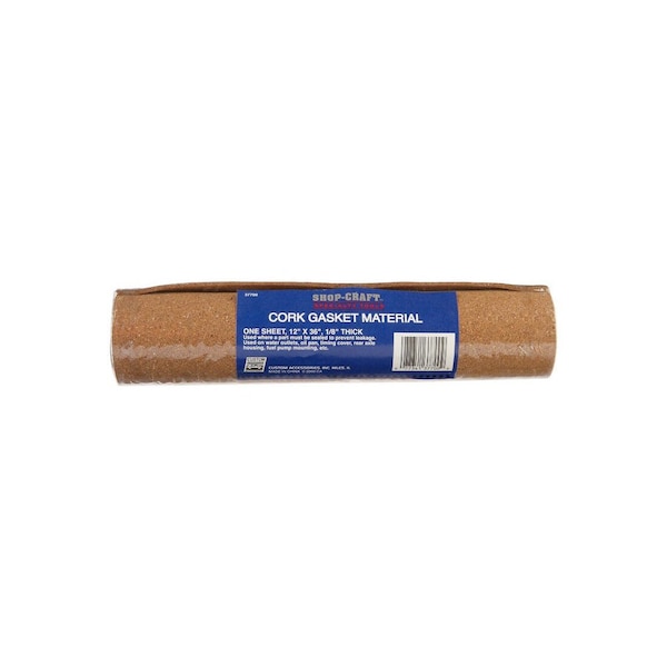 Custom Accessories Gasket Material, Cork, 1/8 x 12 x 36-In. Brown 37700 - main