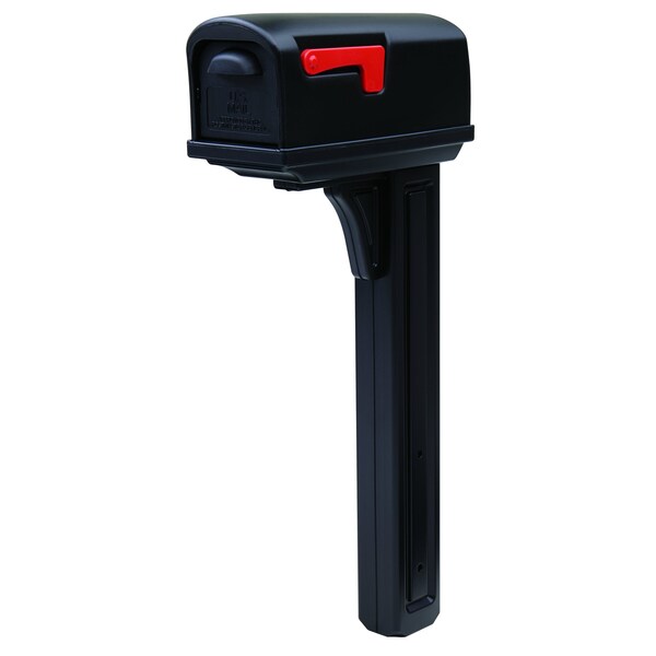 Architectural Mailboxes Classic All-in-One Plastic Mailbox and Post Combo, Black GCL100BAM - main