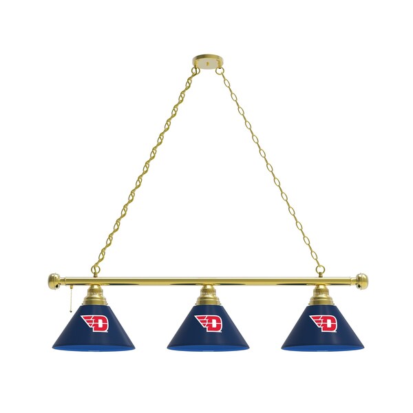 Holland Bar Stool Co University of Dayton 3 Shade Billiard Light, Brass Fixture BL3BRDytnUn - main