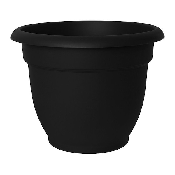 Bloem Planter, 13-3/4 in H, 17-3/4 in W, Plastic, Black 20-56916 - main