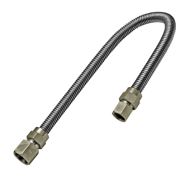 Flextron Gas Line Hose 5/8'' O.D. x 36'' Length 1/2" x 3/4" FIP Fittings, Stainless Steel Flexible Connector FTGC-SS12-36L - main