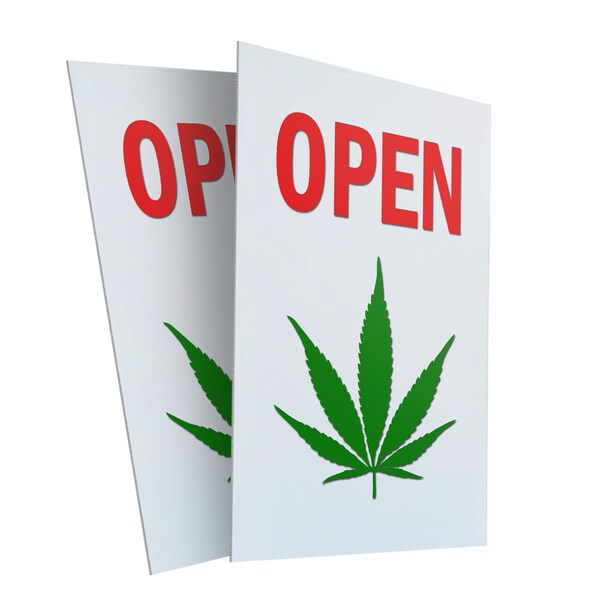 Signmission Cannabis Dispensary Open, 24 inch x 36 Inch Plastic Signs, Corrugated Plastic, 2PK CSB-2436-2PACK-Cannabis Dispensary Open - main