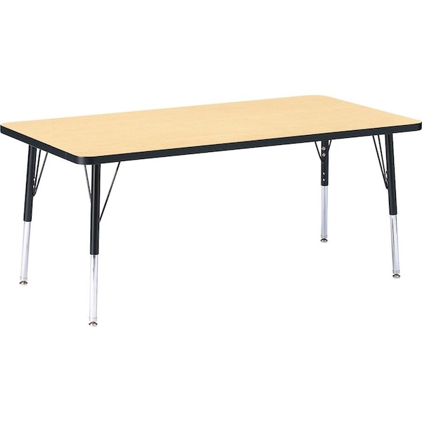 Jonti-Craft Berries Rectangle Activity Table, 30 in. x 60 in., E-height, Maple/Black/Black 6408JCE011 - main