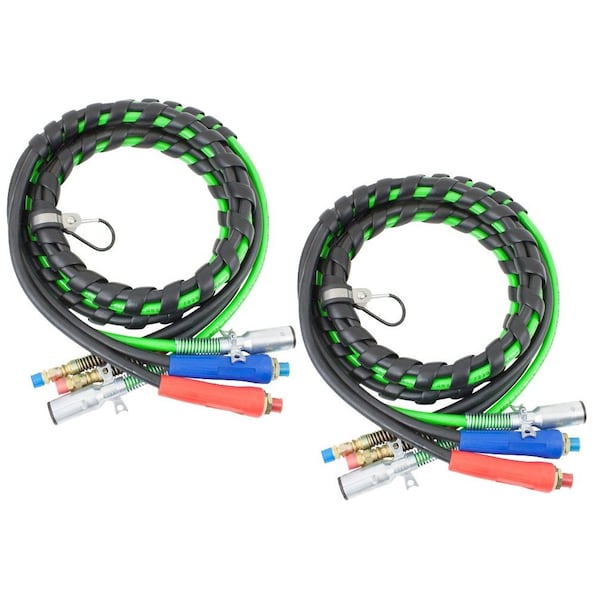 Mytee Products 3-in-One Wrap 7 Way Electrical Green ABS Air Brake Lines 18 Ft, 2PK MP-AB3IO-169187x2 - main