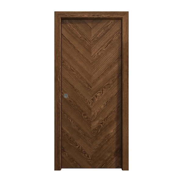 Sartodoors Sliding Pocket Door 28 x 84 inches, Ego 5005 Cognac Oak Veneer, Kit Rail Hardware, Solid Wood Int EGO5005PD-DKO-2884 - main