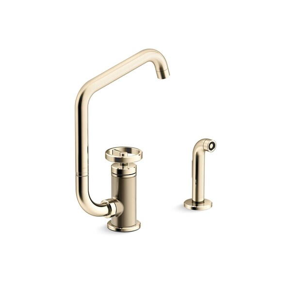 Kohler Billet Single-handle bar sink faucet with two-function extended-reach spout and side sprayer 28667-9-AF - main
