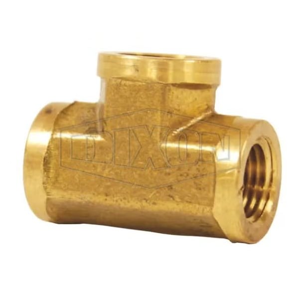 Dixon Pipe Tee, 1/4 in Nominal, FNPT End Style, Brass 3220404CLF - main