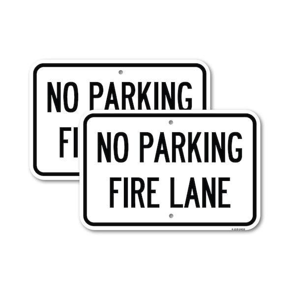 Signmission Pavement Stencil No Parking Fire Lane, 18'' X 24'' 2 Signs, Heavy Gauge Aluminum, 2PK A-1824-2PACK-24610 - main