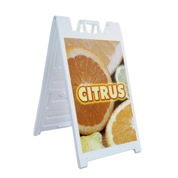 Signmission Citrus, A-Frame & 2 Decals Installed, Heavy-Duty Plastic Frame SBHD-D-2436-Citrus - main