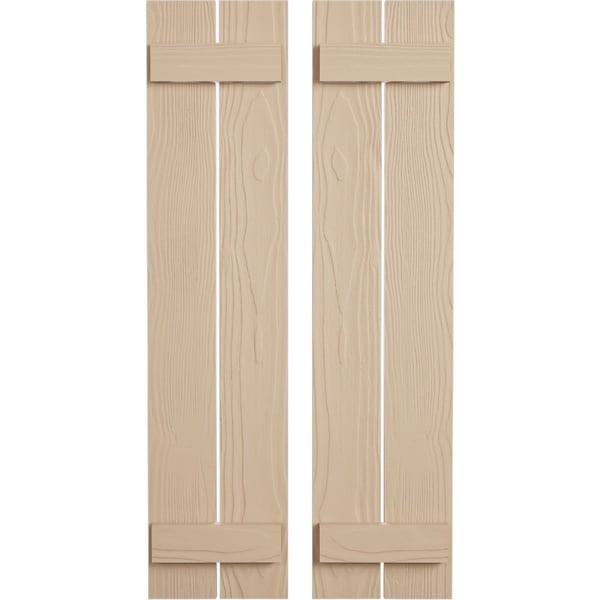 Ekena Millwork Rustic Two Board Spaced Board-n-Batten Sandblasted Faux Wood Shutters, 11 1/2W x 36H, PR SHUBSS11X36SDPR - main